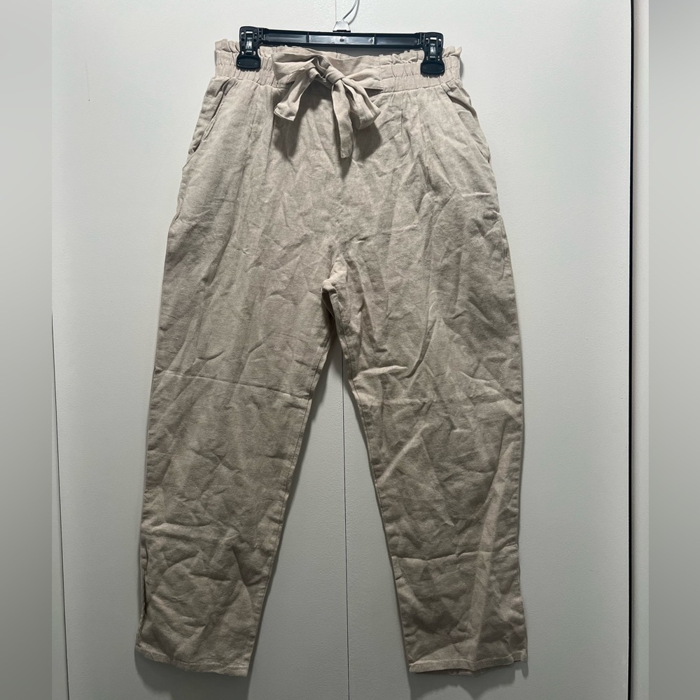 Wrap Tie Canvas Trouser Pants